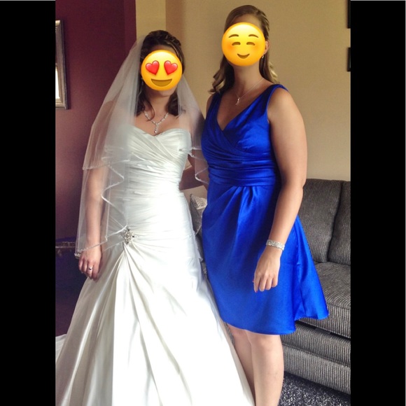 David’s Bridal Knee-Length Blue Dress SOLD - Picture 7 of 7